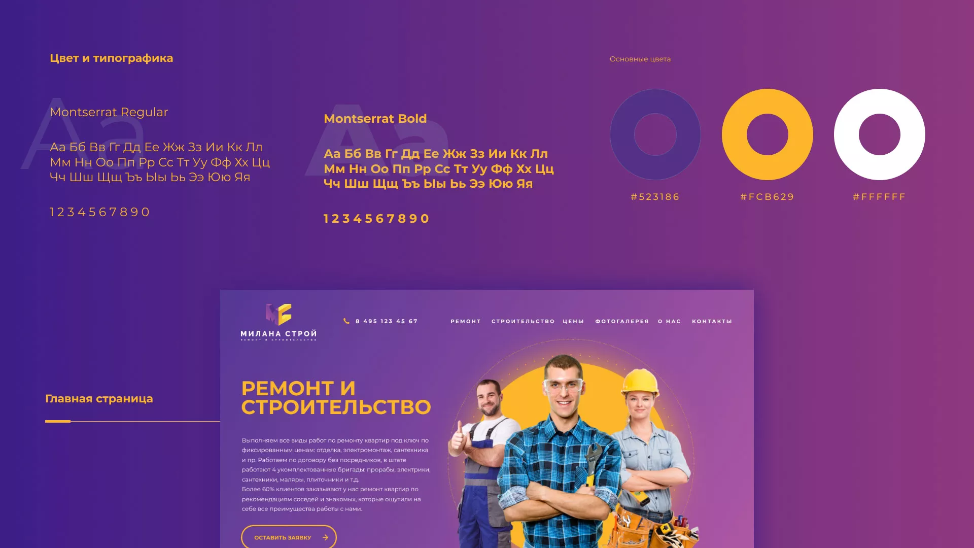 Разработка сайта строительной компании «Милана-Строй» в Саянске
